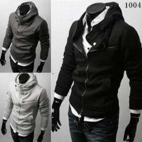 Free shiping 2010 new style Men's fallow hood jacket outerwear and long  