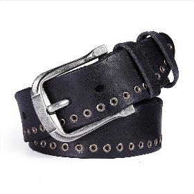 VANCL Nelson Pin Buckle Leather Belt (Men) Black SKU:194544