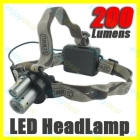 New Super Bright Two LED HeadLamp Head Light Flashlight Torch 200 lumen + 1 x Bag 