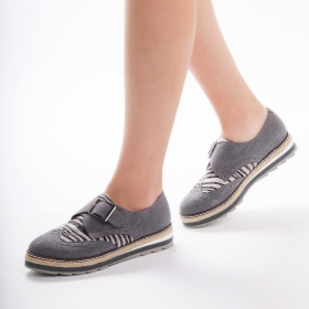 VANCL Animal Print Monk Strap Shoes (Women) Gray SKU:181601