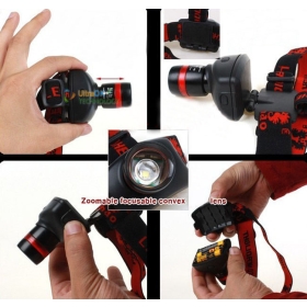 Adjustable 300LM CREE LED Focus Waterproof Headlamp Flashlight Light 