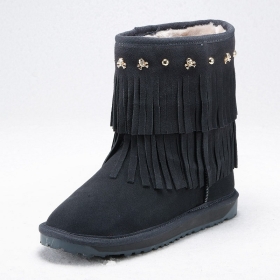 VANCL Kiara Fringe Skull Snow Boots (Women) Gray SKU:186835