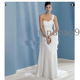 Perfect! Sexy!one shoulder  white wedding dress /evening dress/prom dress/ party dress/cocktail dress/ dress 1883