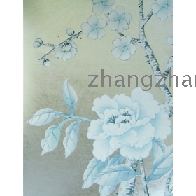  Silver Foil Hand-painted Silk Wallpaper