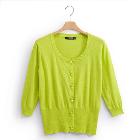 VANCL Abigail Round Neck Knit Cardigan (Women) Fluorescent Green SKU:205061