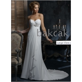 New style Sexy Strapless evening gown Dresses , evening gown White / ivory Embroidery satin    dress  7