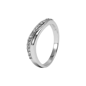 VANCL Love Track Sterling Silver Ring (Women) White Gold SKU:180628