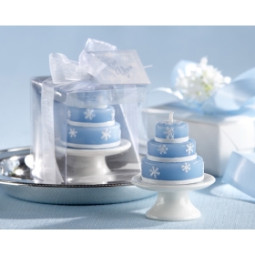 "Icing on the Cake"Winter Wedding-Cake Candle (gift)