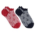 VANCL Eli 2-Pack Jacquard Restoring Ankle Socks (Men) Black/Red SKU:410055
