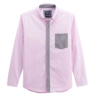 VANCL Contrast Patch Button Down Casual Shirt Light Pink SKU:190863