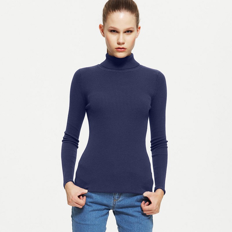 VANCL Sandra Turtleneck Knit Sweater Navy Blue SKU – Wholesale VANCL ...