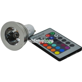 LED 10PCS 16 Color bulbo teledirigido de 3W MR16 de control remoto bombilla LED 16 que cambia 110V ~ 240V Envío Gratis