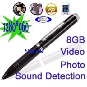 8G spy mini dvr vide digital pen camera with sound control (1280*960 30fps) 