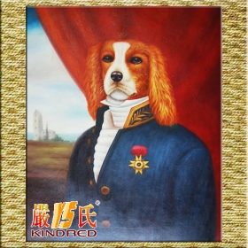 20 inch Pure Hand-painted Animal Oil Painting: Gentlemanly Dog yspt1001025