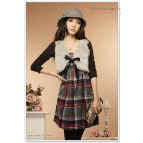 Ingyenes házhozszállítás Elegáns koreai Stílus Lacing Fur ruha DH10112727