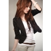New Arrival ! Elegant Style Suit Collar Lovely Single Button Half Sleeve Coat-Black K09071203