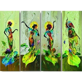 Buy Handmade Modern Abstract Oil Paintings Canvas Art size:12X36=4p 031