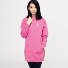 VANCL Lidiya Solid Long Pullover Hoodie (Women) Pink SKU:180540