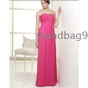 A-line strapless chiffon Floor-Length bridesmaid dress/Cocktail dress/evening dress/ prom dress/dinner jacket/formal dress/party dress/wedding dress T601010