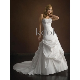 Wholesale - free shipping high quality Ivory embroider satin Wedding bride gown Dress all size color  sd4