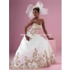 07 wedding dress, White / ivory Embroidery satin  gown! W-279