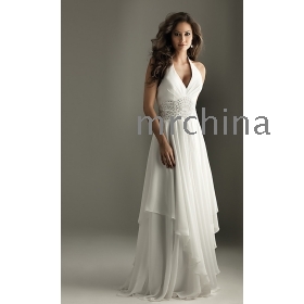 High quality!Beautiful Halter Neckline Beading Zipper up Bridesmaids Dresses Wedding Dresses 