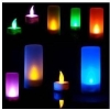 free shipping wholesale 100pcs Christmas gift New Flicking LED 7 Color Change flameless lights Candle