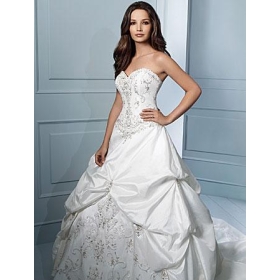 free shipping Wholesale -to-measure -/ Sweetheart Satin  Chapel Train full-length rom Dress wedding dresses gowns sexy dress ONE-PIECE DRESS evening dress azw27