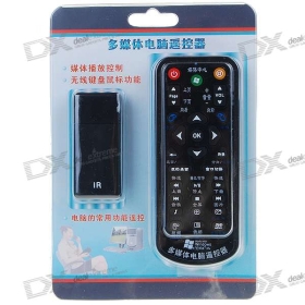 Wireless Multimedia Infrared IR Remote Controller with USB Receiver for PC (1*CR2025) SKU:33872
