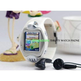 s66 Quad band mini watch phone Thrifty Watch Phone  Phone thinnest watch phone Hidden Camera, white black free shipping