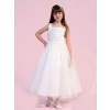 Beautiful Ruched Embroidered Bodice Flower Girl Dress