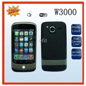 Wholesale - W3000 WiFi TV QuadBand GSM Bluetooth Dual Camera and SIM Unlocked SKU#61008