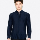 VANCL Tiki Deluxe Mao Collar Shirt Navy Blue SKU:177200