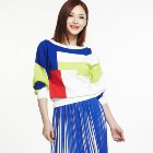 VANCL Anna Color Block Knitwear (Women) White SKU:476089