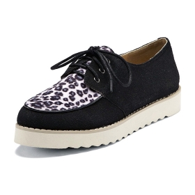 VANCL leopardo Vamp Plataforma Zapatos Negro SKU : 181585