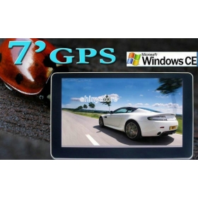 7 hüvelykes Autós GPS Navigator Bluetooth, AV IN, Fm, térkép transimitter ablak CE 2GB kártya Ingyenes szállítás