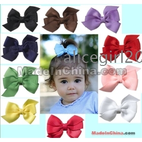 free shipping ribbon bows Sweet Girls' Hair Accessories Baby hair bows Baby hairs clip grosgrain ribbon bows 120pcs/lot