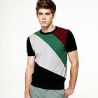 VANCL Anthony Contrast Short Sleeve Sweater (Men) Black SKU:685604