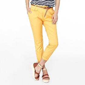 VANCL Serena Pleated Cotton Pants (Women) Yellow SKU:193559