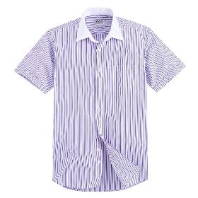 VANCL Drake Contrast Collar Short Shirt (mænd) Purple Stripe A SKU: 199.661