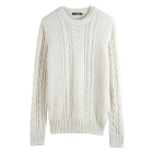 VANCL Nash Basic Cable Knit Sweater (Men) Ivory SKU:182725