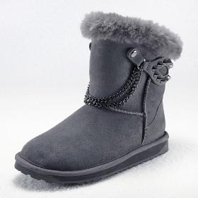 VANCL Aisha Suede Leather Studded Snow Boots (Women) Gray SKU:188018