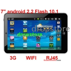 2PC * 7 tuuman Android 2.2 VIA 8650 Tablet PC , tukea Flash 10.1 WiFi -ja 3G- , RJ45 ePad laptop