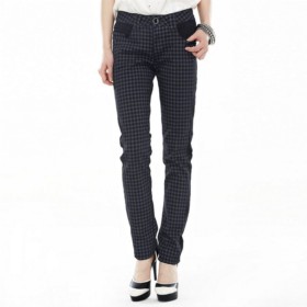 VANCL Britney Slim Provjeri Jeans ( žene ) traper crna SKU : 130531