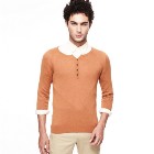 VANCL Louis Modal Knit Sweater (Men) Yellow-Brown SKU:638421