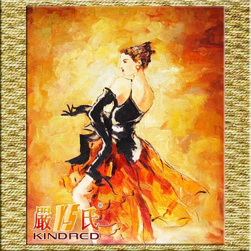 20 inch Pure Hand-painted Modern Abstract Character Oil Painting: Crazy Dancer yspt1001046