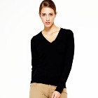 VANCL Jean Plain V-Neck Sweater (Women) Black SKU:656364