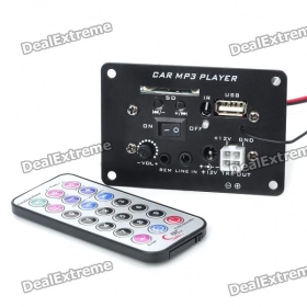 Car MP3 Player Module with Remote Controller/USB/SD/FM (DC 12V)