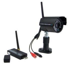 2.4GHz Waterproof Wireless Digital Camera Security Kit with 24-IR LED Night Vision