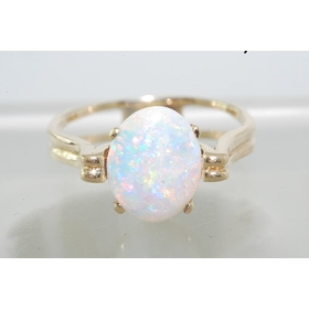 2.00CT SOLITAIRE OVAL  OPAL RING